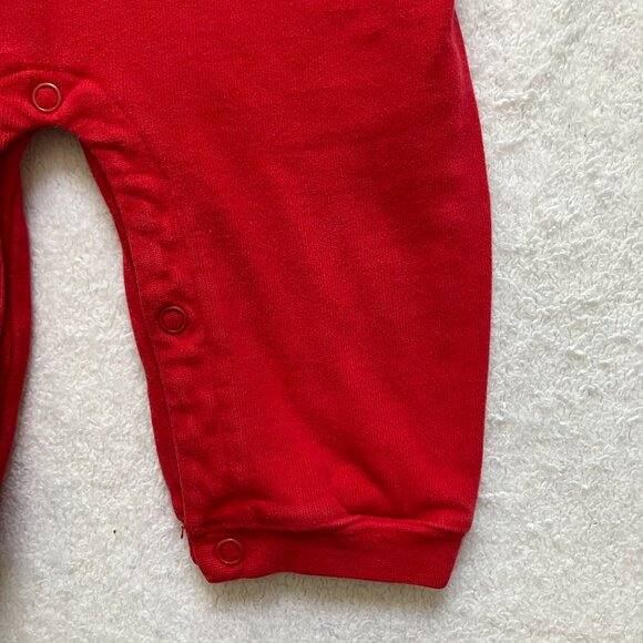 Carter’s Classic Red Baby Romper 6-9M | Sleeveless Bear & Truck Embroidery VGUC - Picture 6 of 15